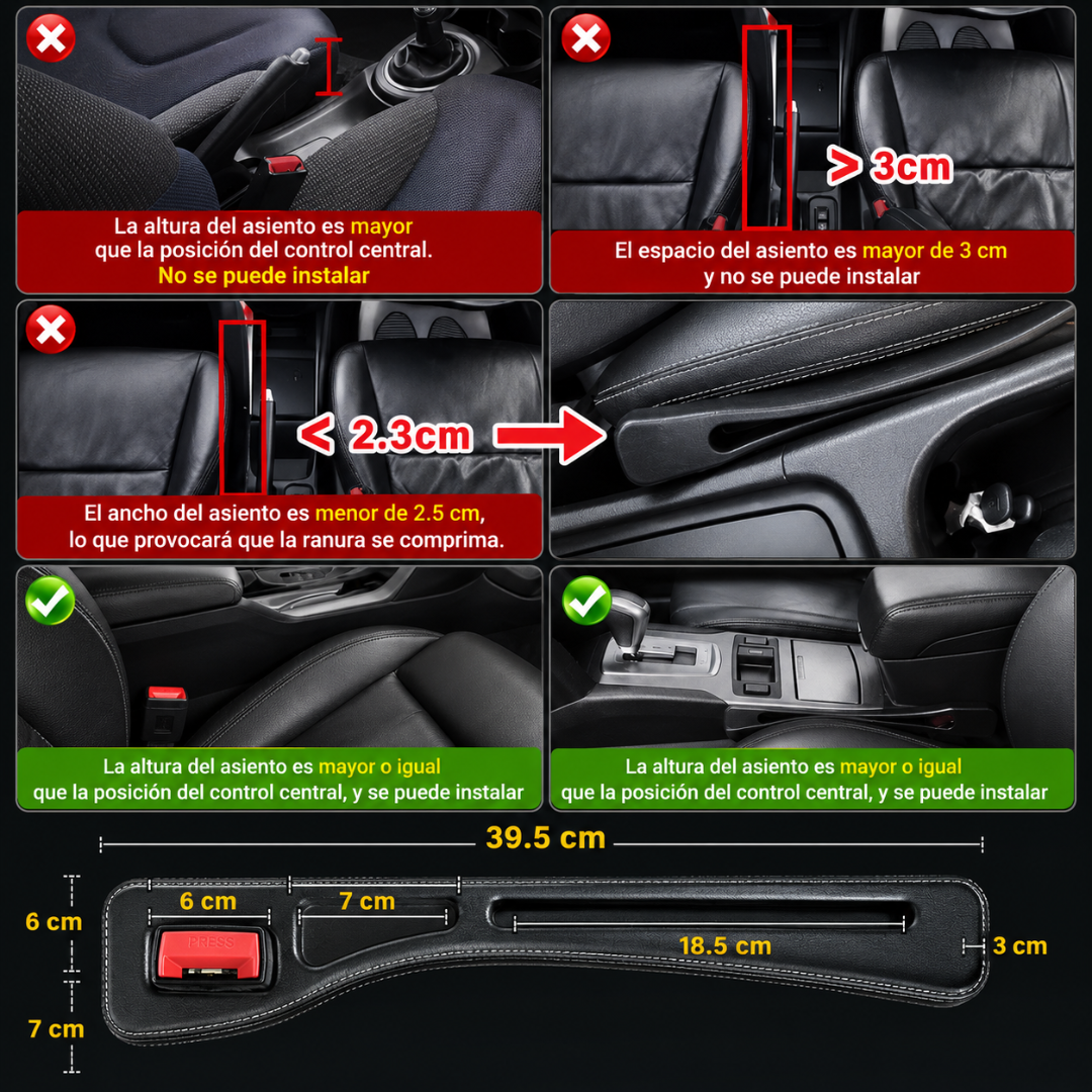 TIRAS RELLENADORAS PARA AUTO – Evita caídas entre asientos