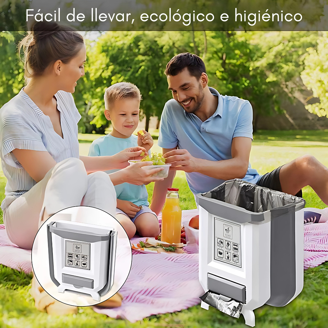 BASURERA PLEGABLE DISPENSA BOLSAS – Ahorra espacio y ten siempre bolsas a mano