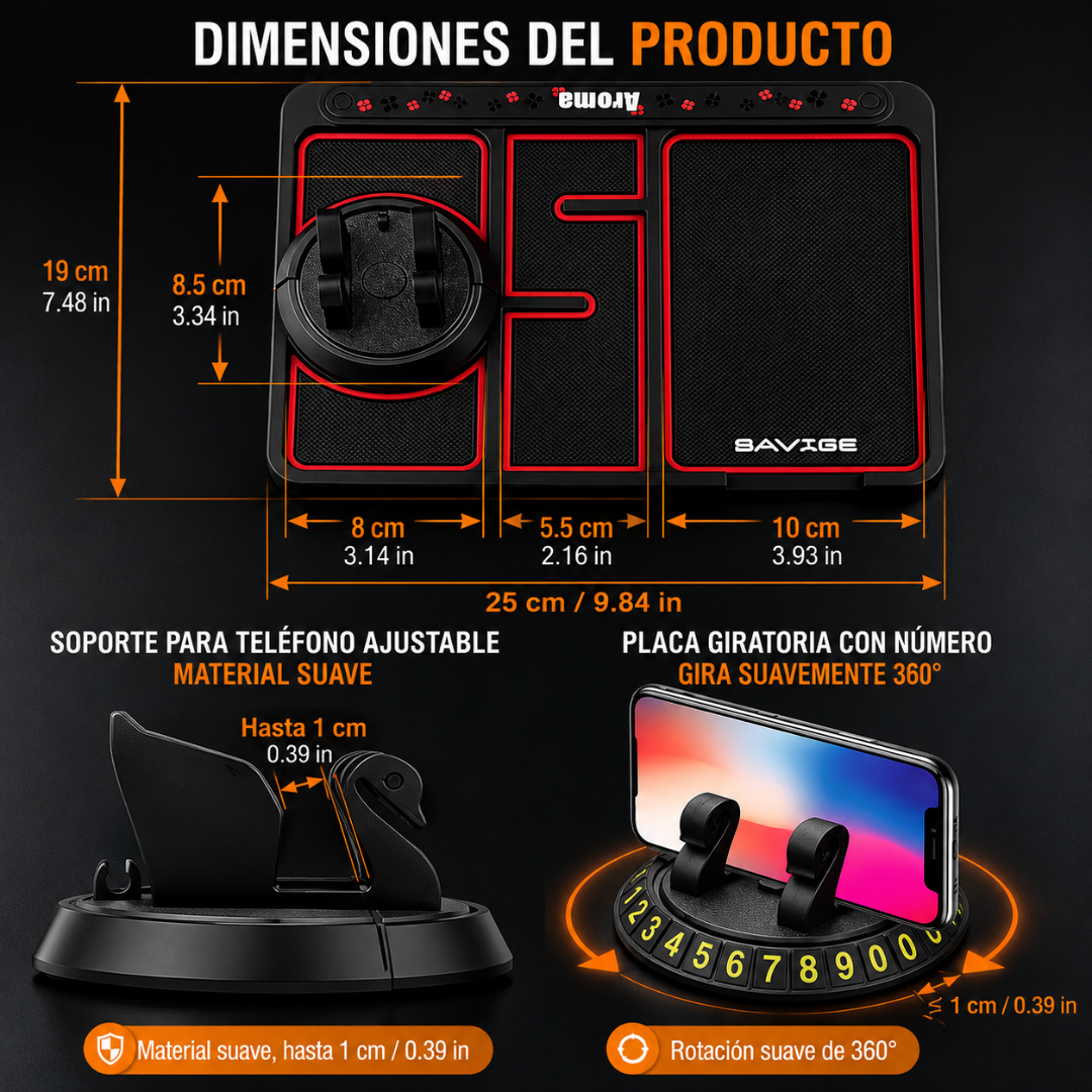 ALMOHADILLA ANTIDESLIZANTE PARA AUTO – Tu celular y objetos siempre seguros en el tablero