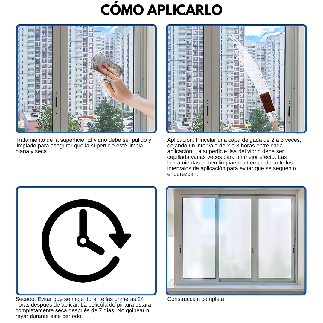 PINTURA DE VIDRIO ESMERILADO – Privacidad y estilo en tus ventanas