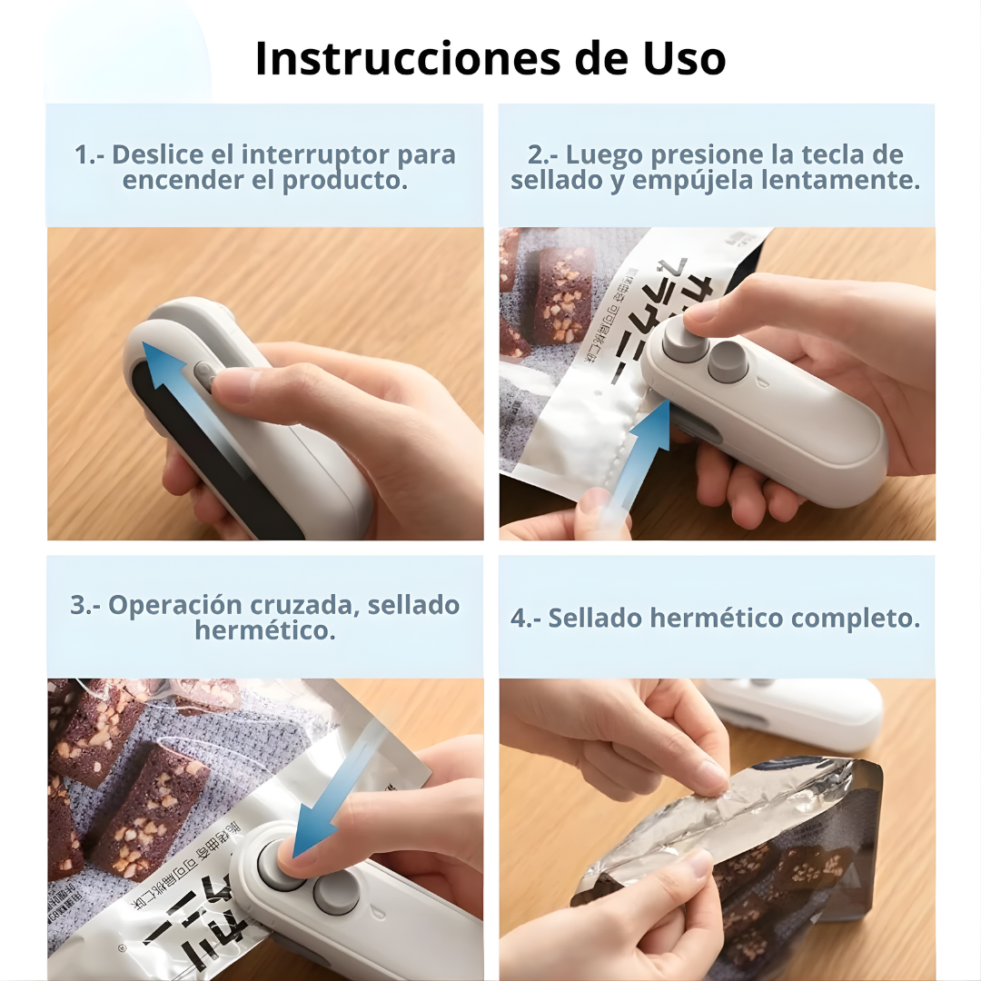 SELLADORA DE BOLSAS (PACK X2) – Conservación práctica, sellado rápido y alimentos frescos por más tiempo