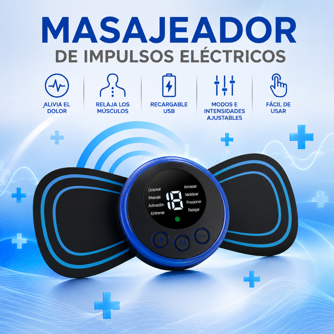 MASAJEADOR DE IMPULSOS ELECTRICOS - Relajación cervical, alivio muscular y bienestar en minutos