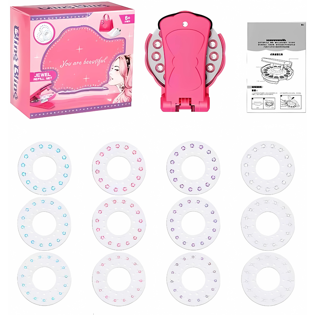 ENGRAPADORA DE BRILLOS (JUEGO DE GEMAS PARA CABELLO) – Decora tu cabello en segundos y brilla con estilo