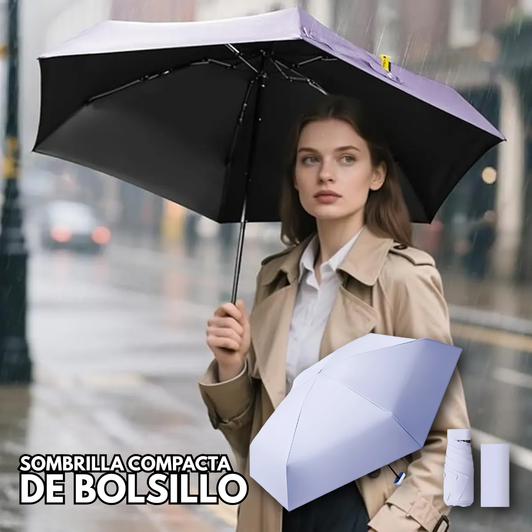 SOMBRILLA COMPACTA DE BOLSILLO – Protección solar y contra lluvia en tamaño de bolsillo