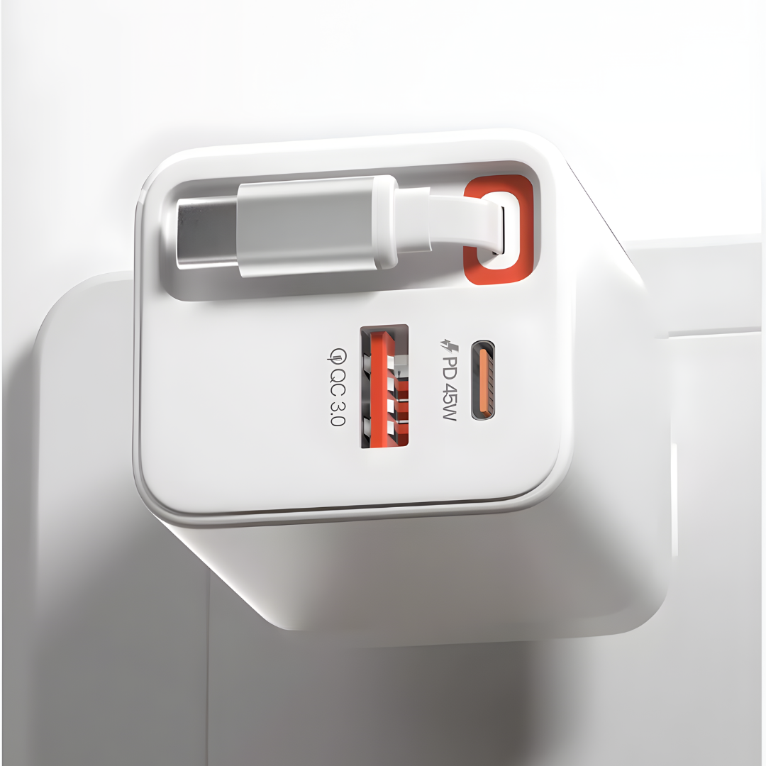 SUPER CHARGE 3 IN 1 – Carga rápida 65W, un solo cable y energía inteligente para todos tus dispositivos