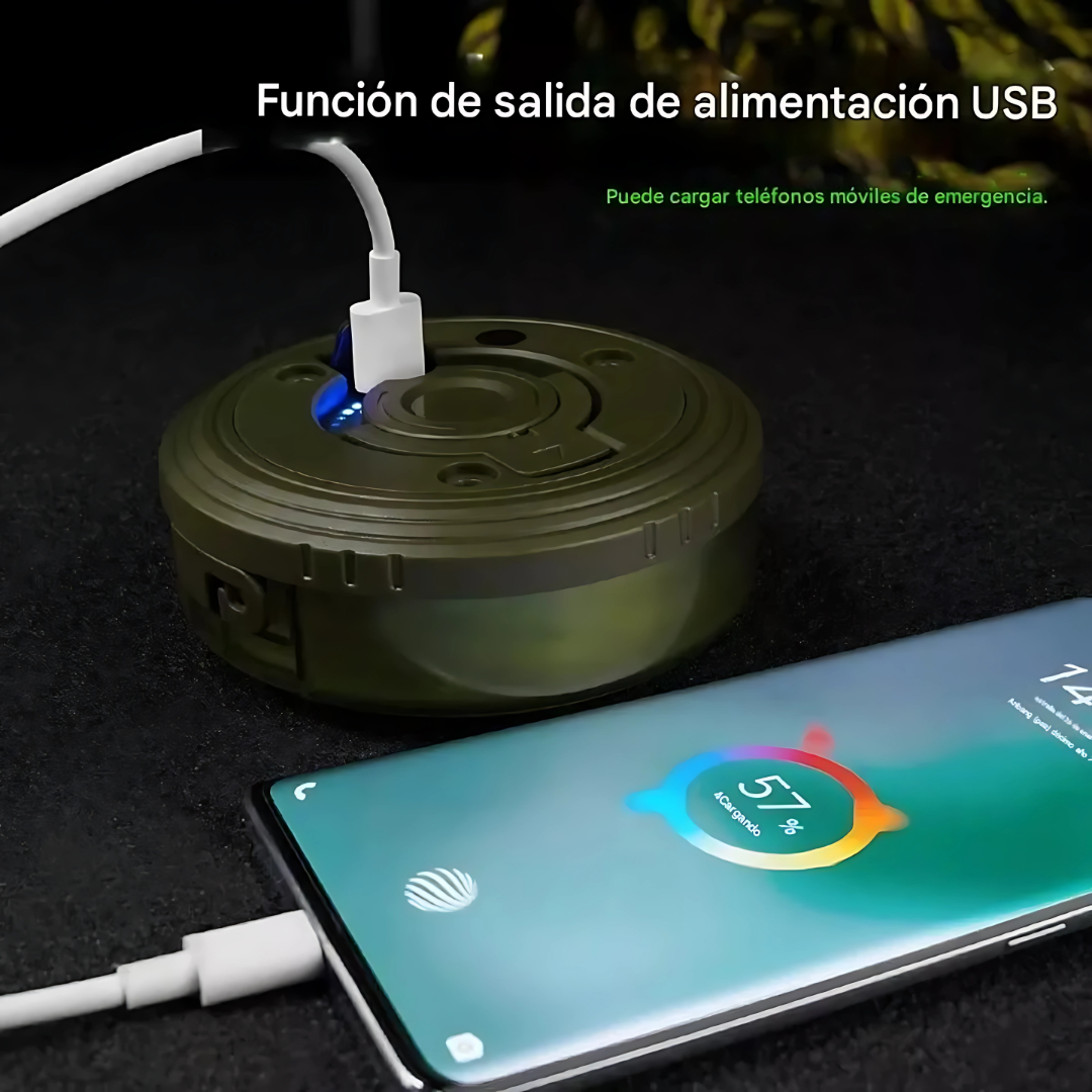 LÁMPARA ENROLLABLE PORTÁTIL – Iluminación potente y compacta para cualquier aventura