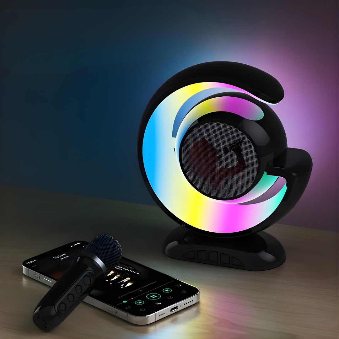 KARAOKE PORTÁTIL CON LUCES LED – Diversión en casa, sonido envolvente y shows que iluminan cada momento
