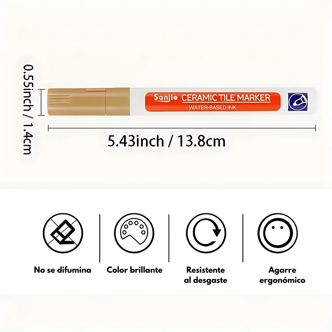 Pack 2 Und. Marcador de Azulejos TileLine Restore - Soluciona grietas, moho y suciedad con una sola pasada.