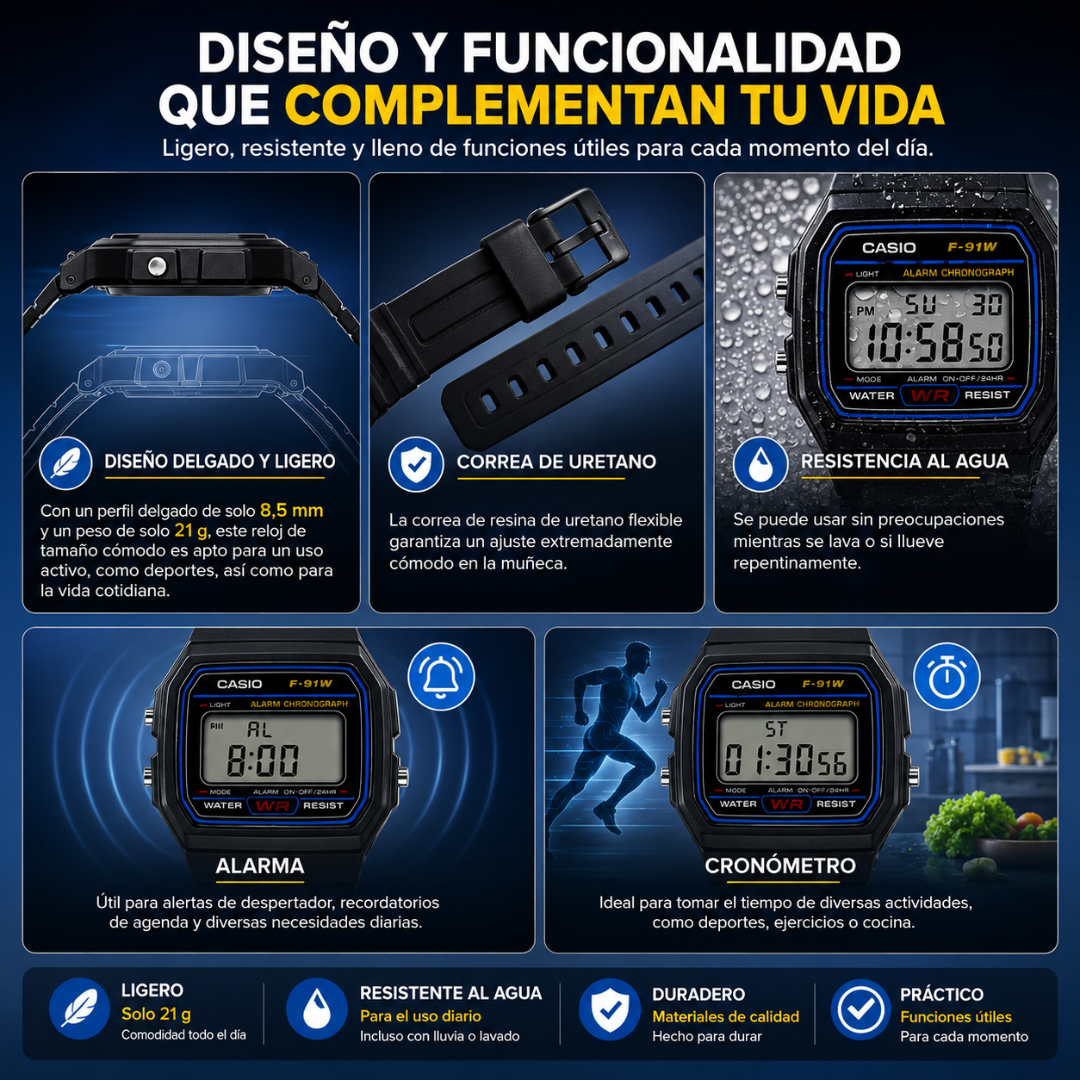 RELOJ CASIO F-91W – El clásico que nunca falla