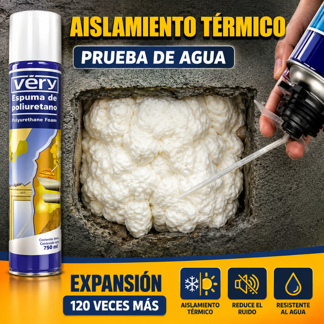 ESPUMA DE POLIURETANO – Sella, rellena y aísla espacios