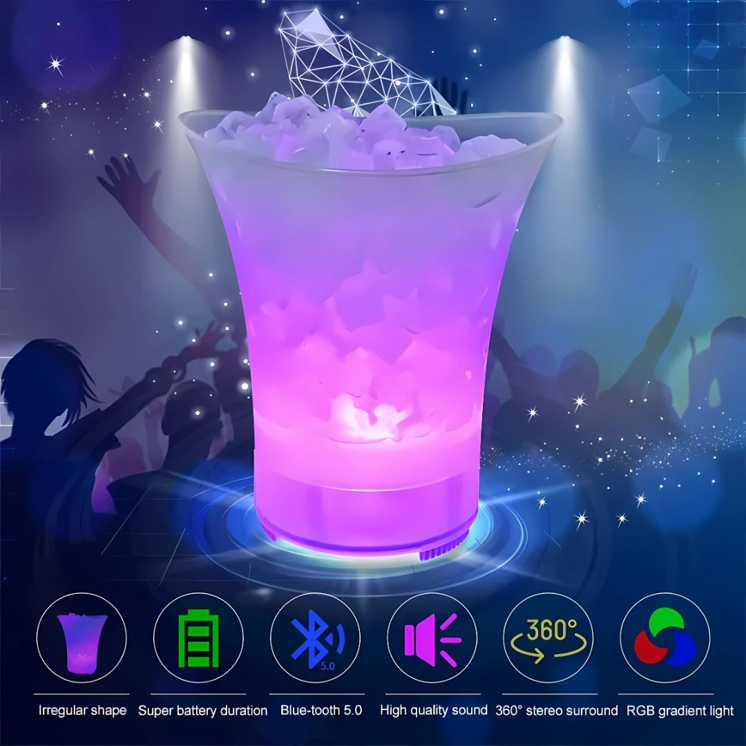 Hielera Parlante FrostVibe™ Bucket - nfría tus cervezas y enciende la fiesta: todo en un solo balde.
