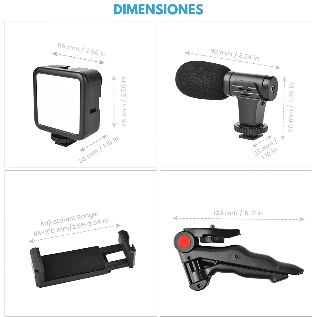 Kit Vlogger ProStream™ - Transforma cualquier lugar en tu propio estudio de grabación portátil