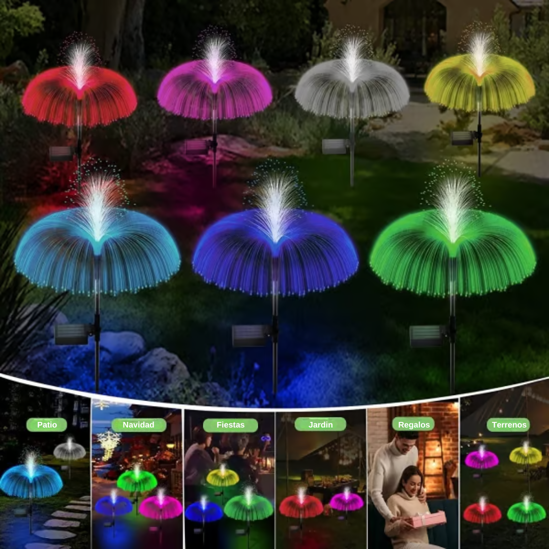 SolarBlossom Deluxe – Pack de 2 Flores Luminosas Solares Resistentes al Agua