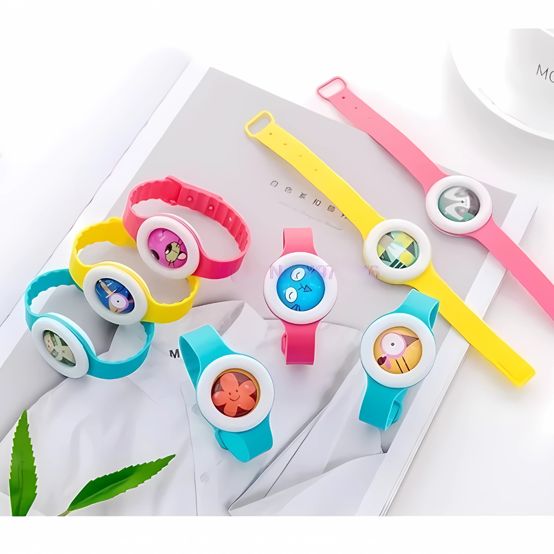 Pack x3 Und. Pulsera Antimosquitos para Bebés MosquitoGuard Kids - 3 pulseras, 0 picaduras: protege a tus hijos en casa o al aire libre.