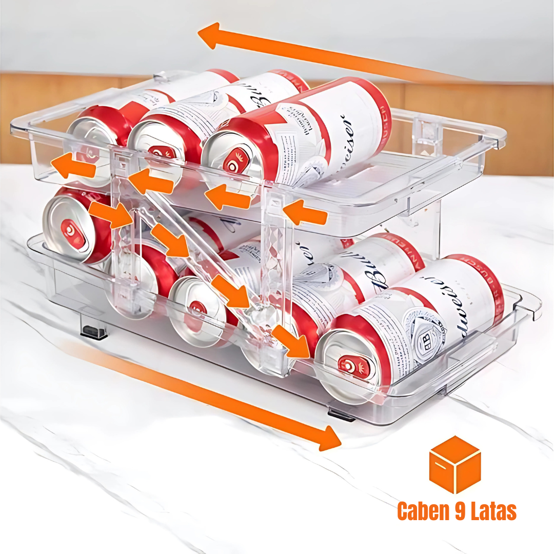 Organizador de Latas Plegable – Mantén tu refrigerador ordenado y aprovecha cada espacio