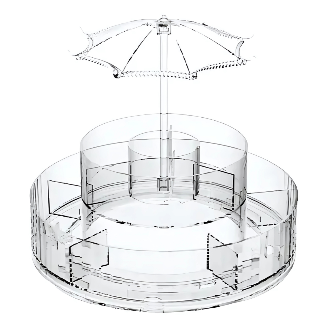 Organizador Giratorio Beauty Carousel - Todo tu maquillaje al alcance de un giro.