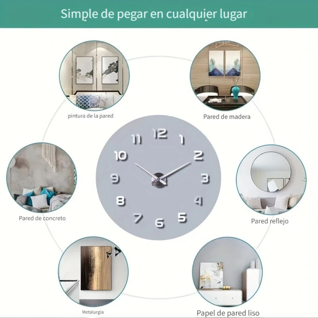 Reloj EchoWall 3D - Transforma tu espacio con elegancia, y nunca pierdas la noción del tiempo.