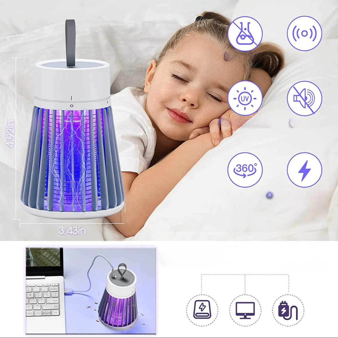 LÁMPARA ELÉCTRICA MATA MOSQUITOS – Protección silenciosa, noches tranquilas y cuidado para los más pequeños