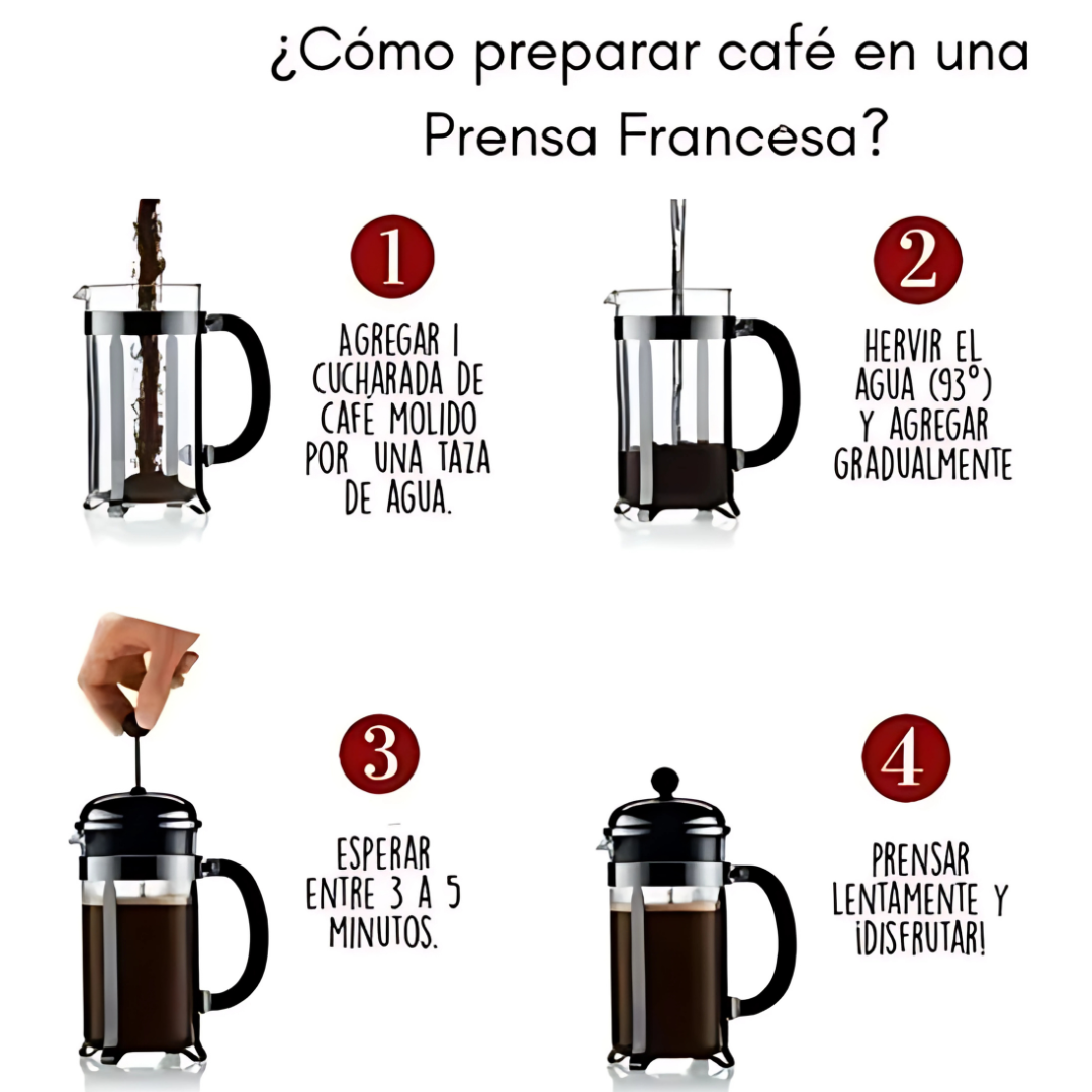 FRENCH PRESS DE 1LT – Café intenso y lleno de sabor