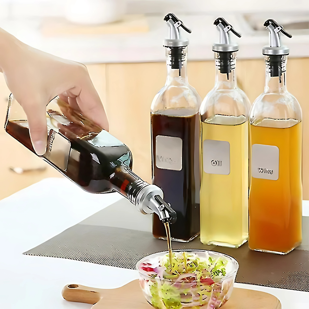 SET DE 3 ACEITEROS – Sirve con precisión, organiza con estilo