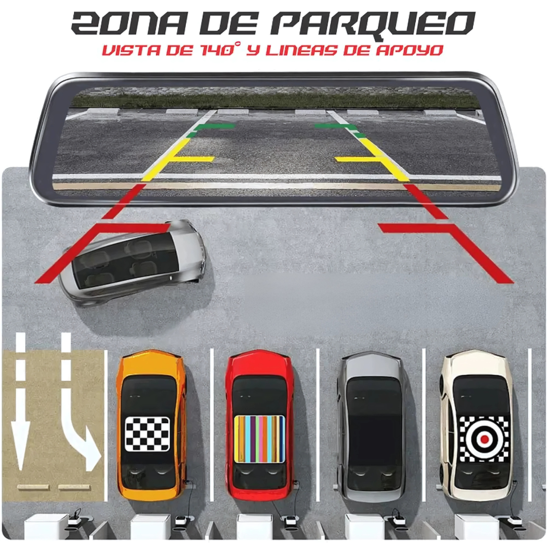 Retrovisor Inteligente VisionVault™ - Ve adelante y atrás al mismo tiempo. Conduce con total confianza.