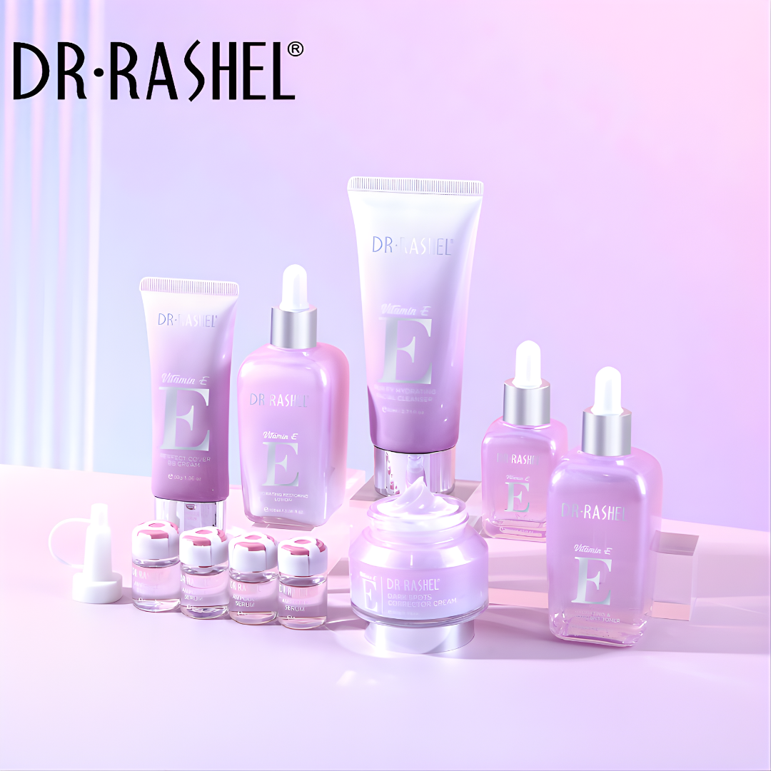 KIT COMPLETO DR-RASHELL VITAMINA E HYDRATING AND RESTORING – Hidratación intensa, reparación profunda y suavidad duradera para tu piel todos los días