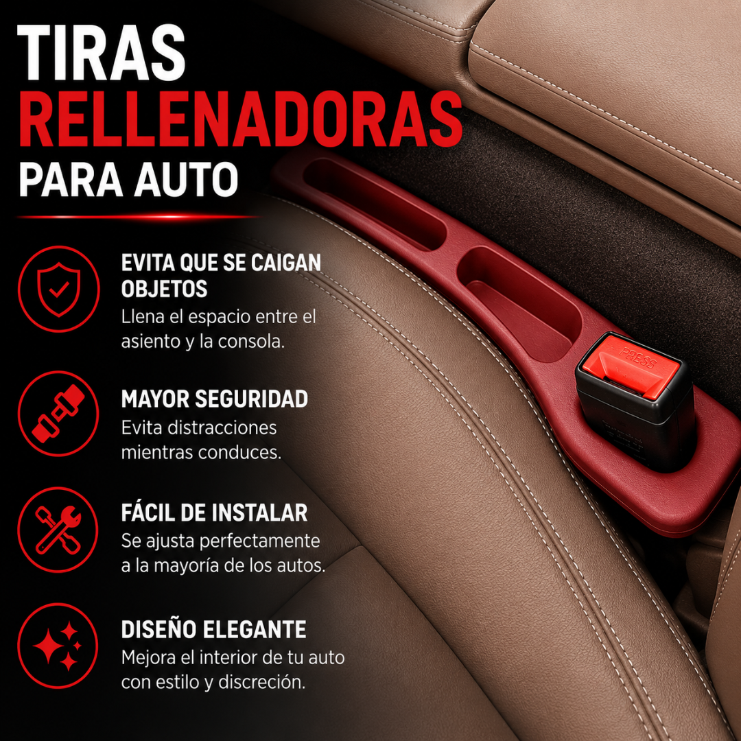 TIRAS RELLENADORAS PARA AUTO – Evita caídas entre asientos