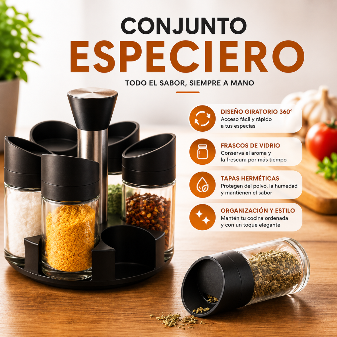 CONJUNTO ESPECIERO – Ordena tus condimentos con estilo y practicidad