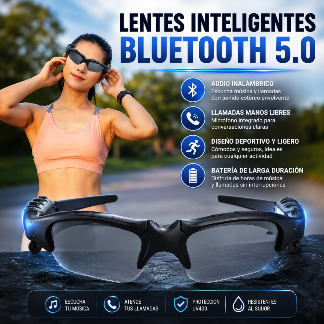 LENTES INTELIGENTES BLUETOOTH 5.0 – Música y llamadas sin cables