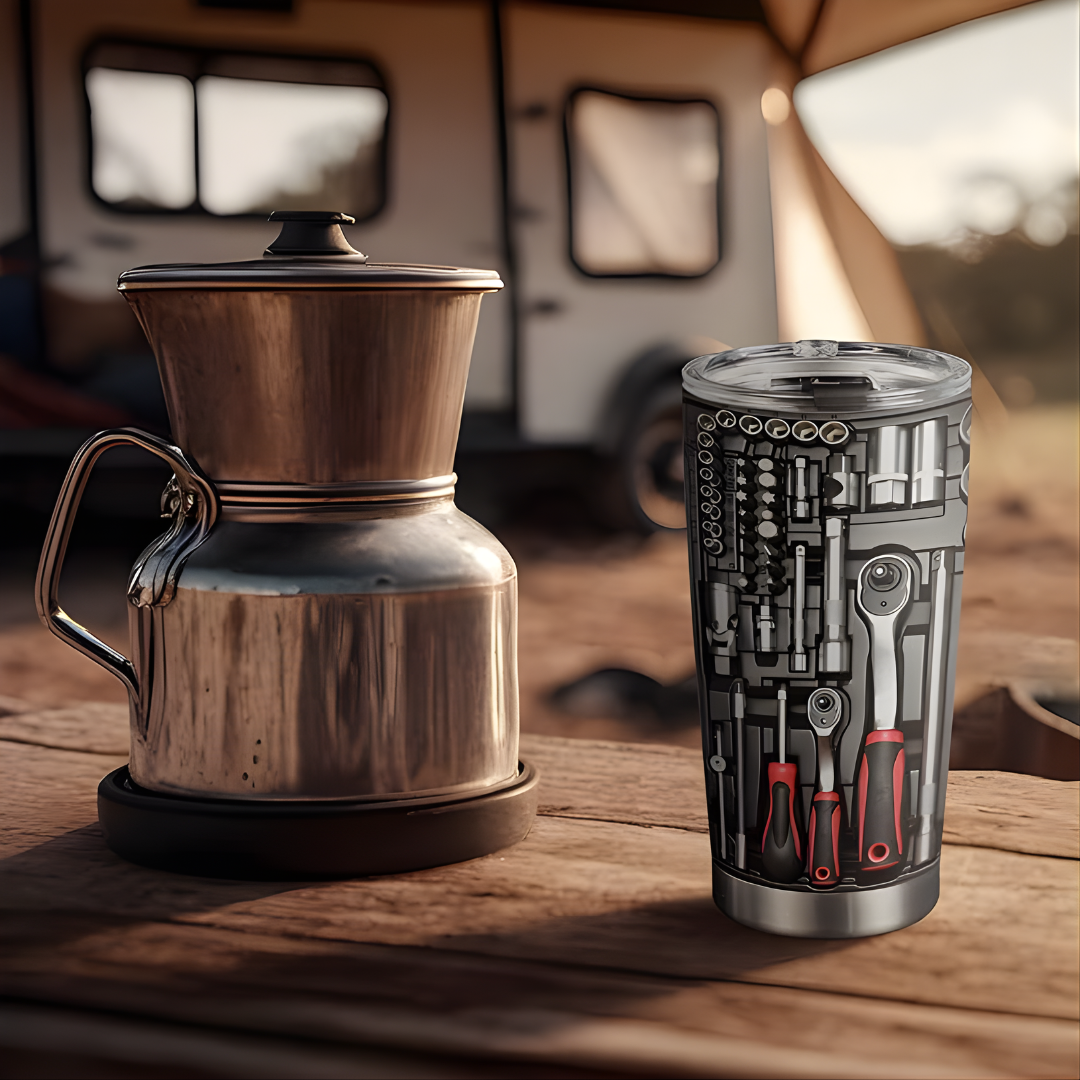 VASO TÉRMICO ESTILO MECÁNICO – Conservación prolongada, diseño industrial y personalidad única