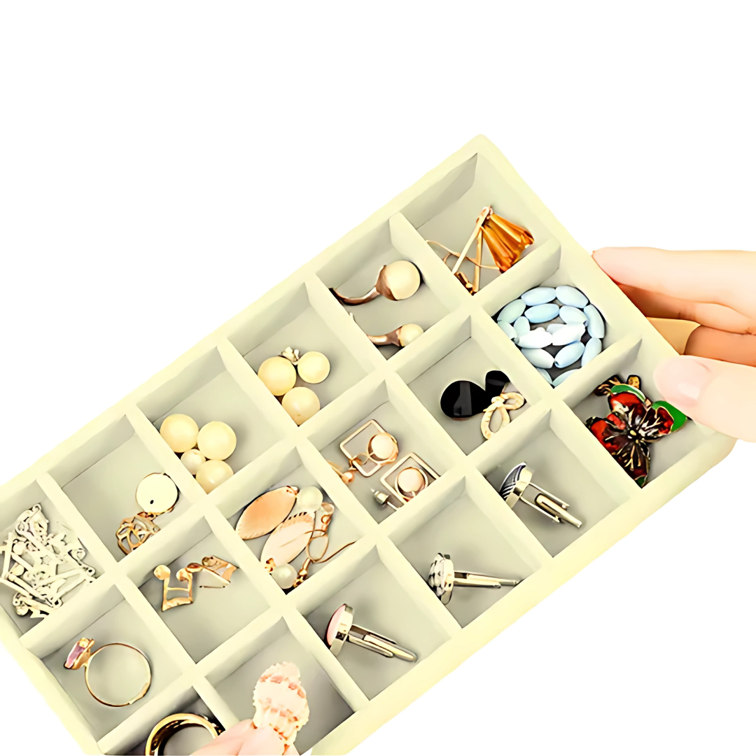 BANDEJA PARA JOYAS CON 15 DIVISIONES (Pack*2) – Organización elegante para tus accesorios