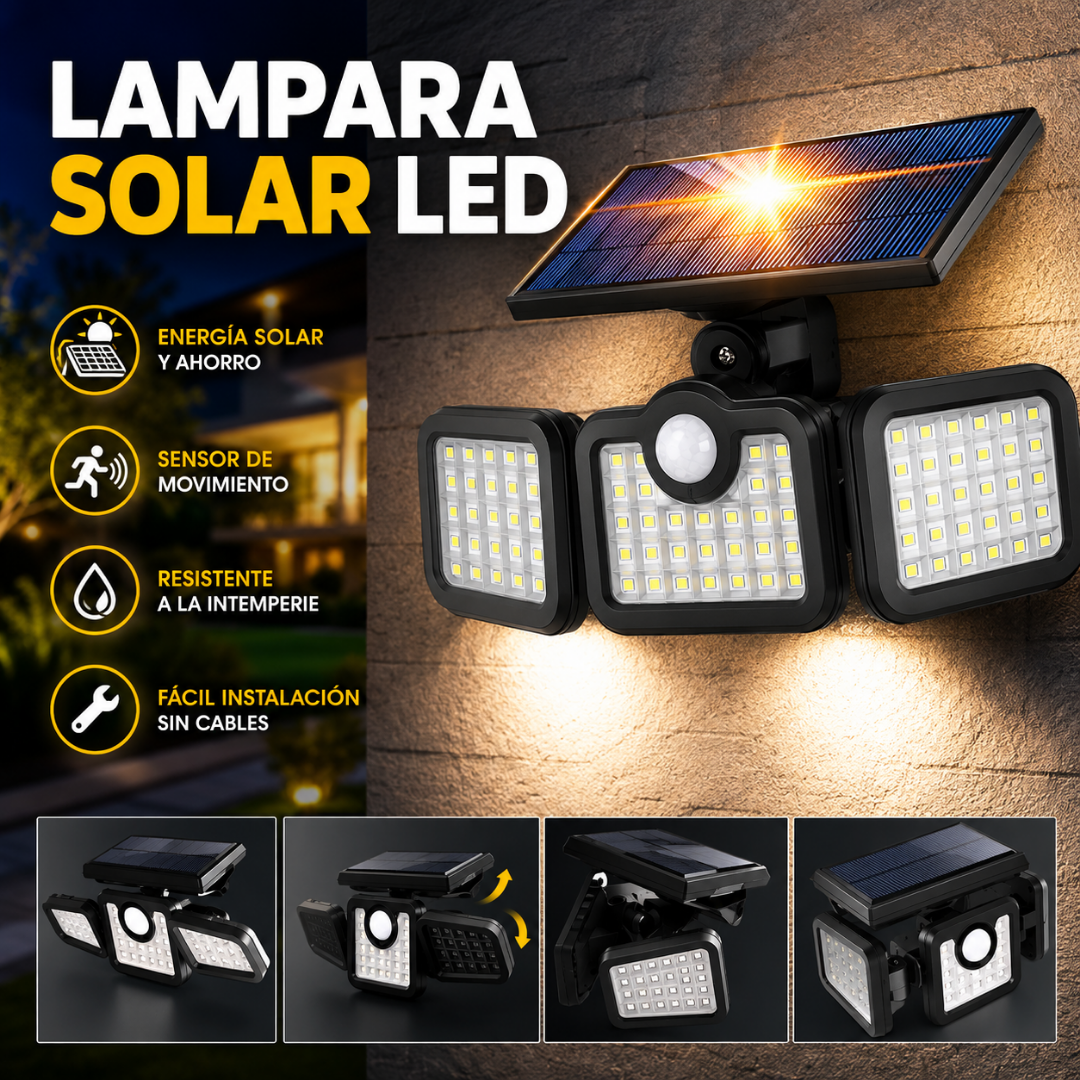 LÁMPARA SOLAR LED – Iluminación automática sin cables