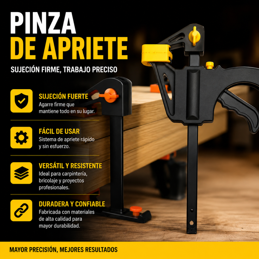 PINZA DE APRIETE – Sujeción firme y práctica al instante