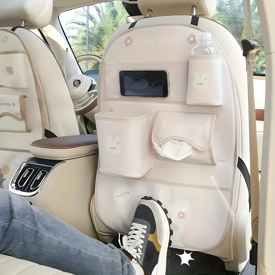 ORGANIZADOR TRASERO PARA ASIENTO DE AUTO – Orden y protección en cada viaje
