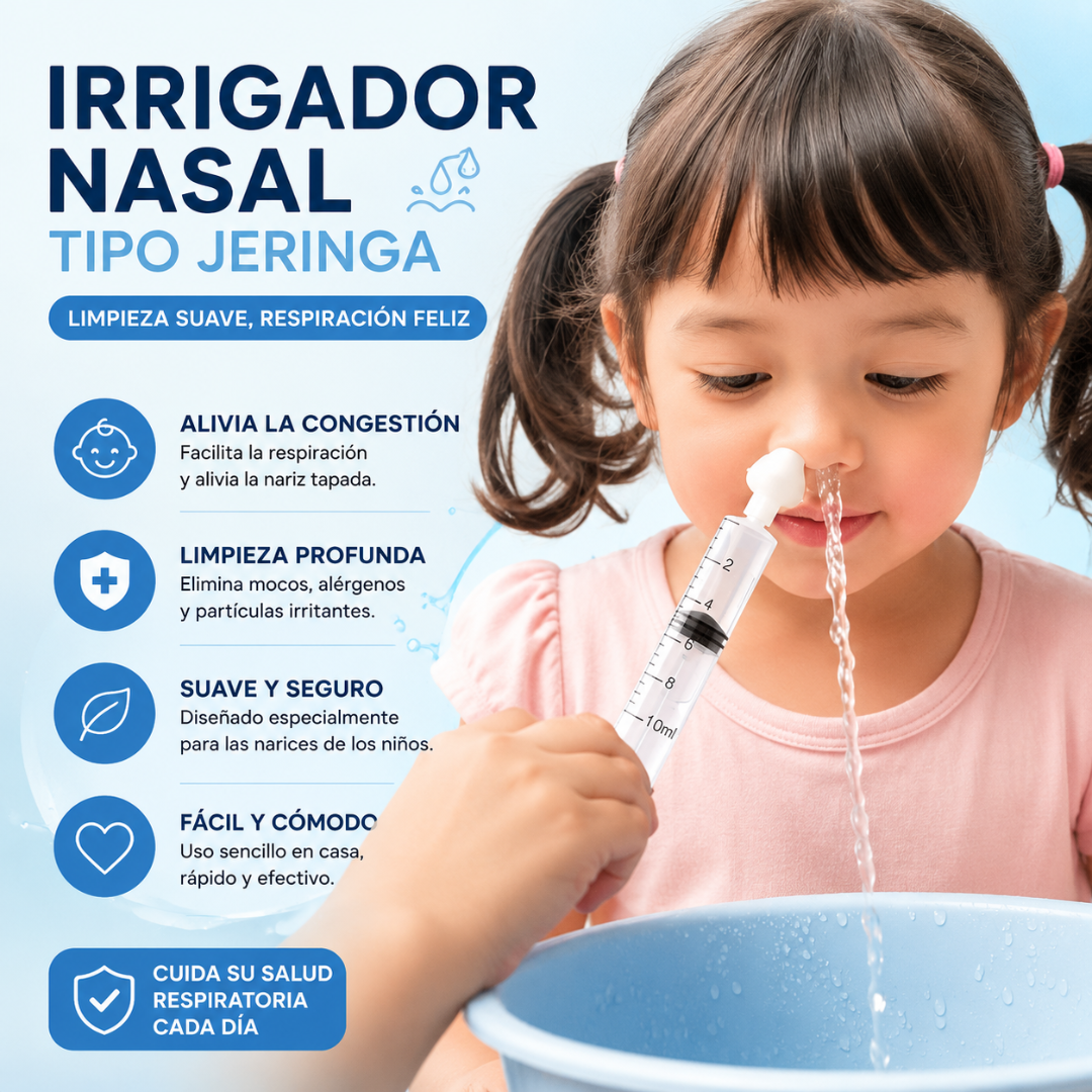 IRRIGADOR NASAL TIPO JERINGA – Respiración infantil más limpia