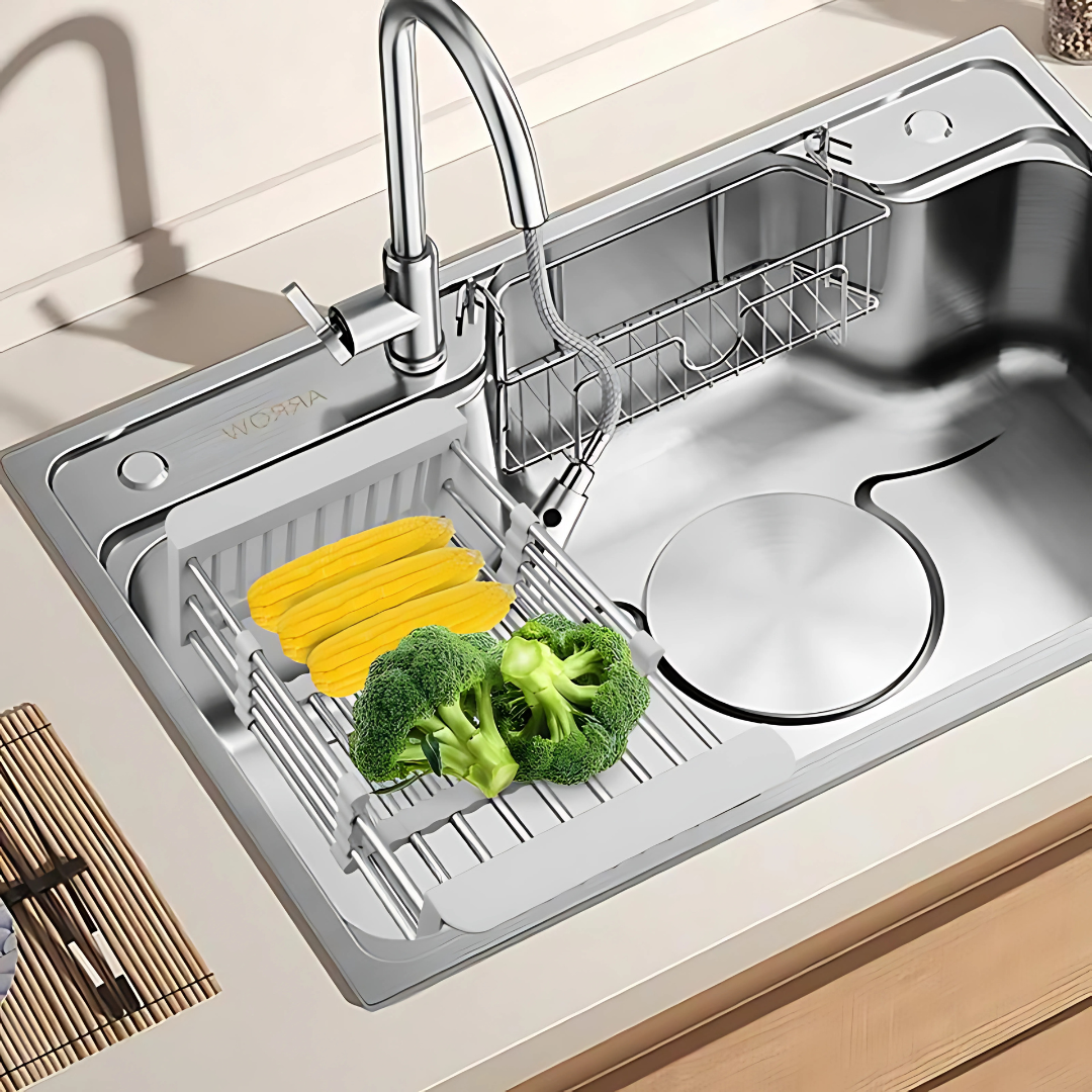 ESCURRIDOR EXPANSIBLE – Más espacio y comodidad para lavar y escurrir en tu cocina