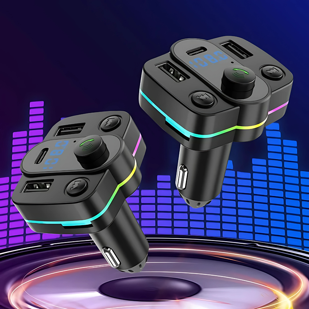 TRANSMISOR REPRODUCTOR BLUETOOTH Y CARGADOR USB-C PARA VEHÍCULO – Conduce con música, carga y libertad