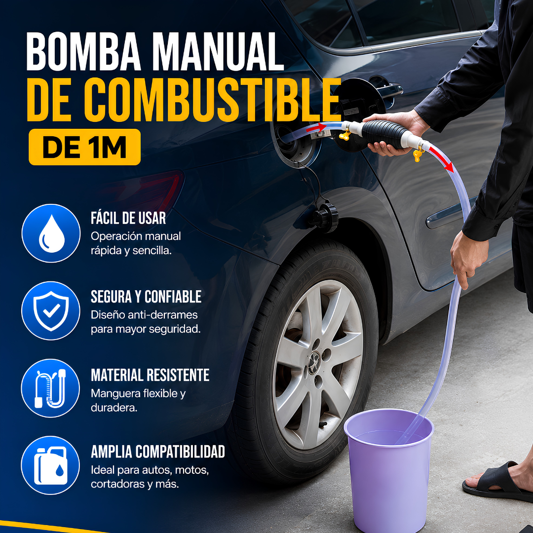 BOMBA MANUAL DE COMBUSTIBLE DE 1M – Transferencia segura sin succionar