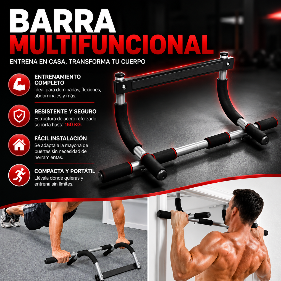 BARRA MULTIFUNCIONAL – Entrena fuerte en casa