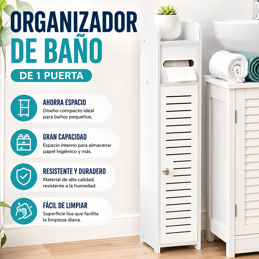 ORGANIZADOR DE BAÑO DE 1 PUERTA – Orden compacto y elegante para tu espacio