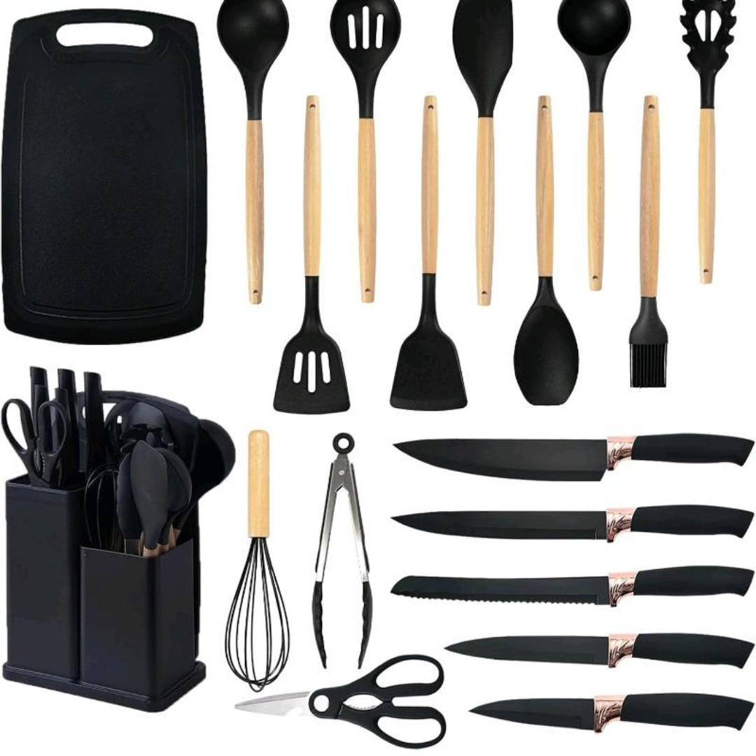 SET DE UTENSILIOS DE COCINA 19 PIEZAS – Todo lo que necesitas para cocinar como un chef
