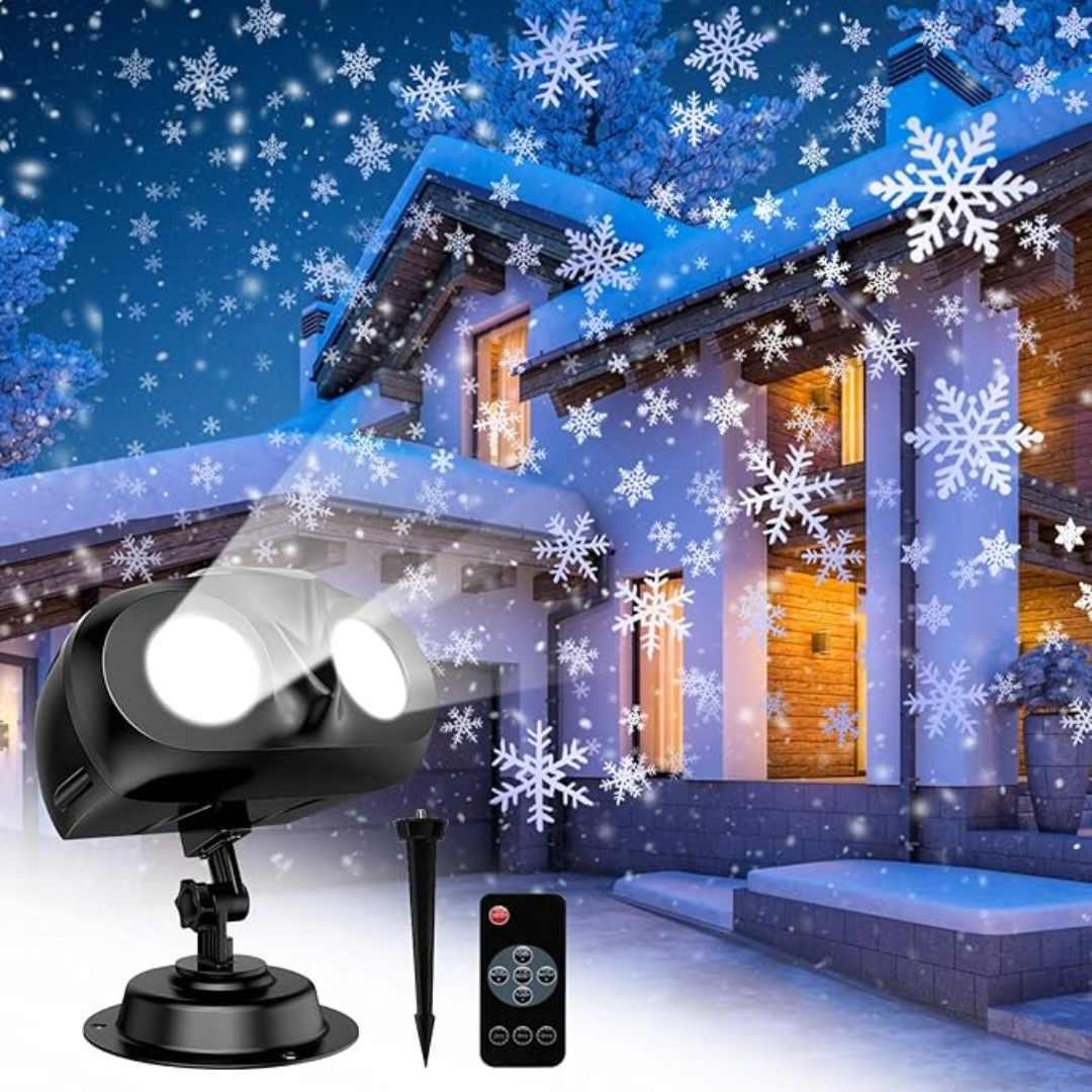 PROYECTOR VINOCULAR SNOWFLAKE – Crea un espectáculo invernal en segundos