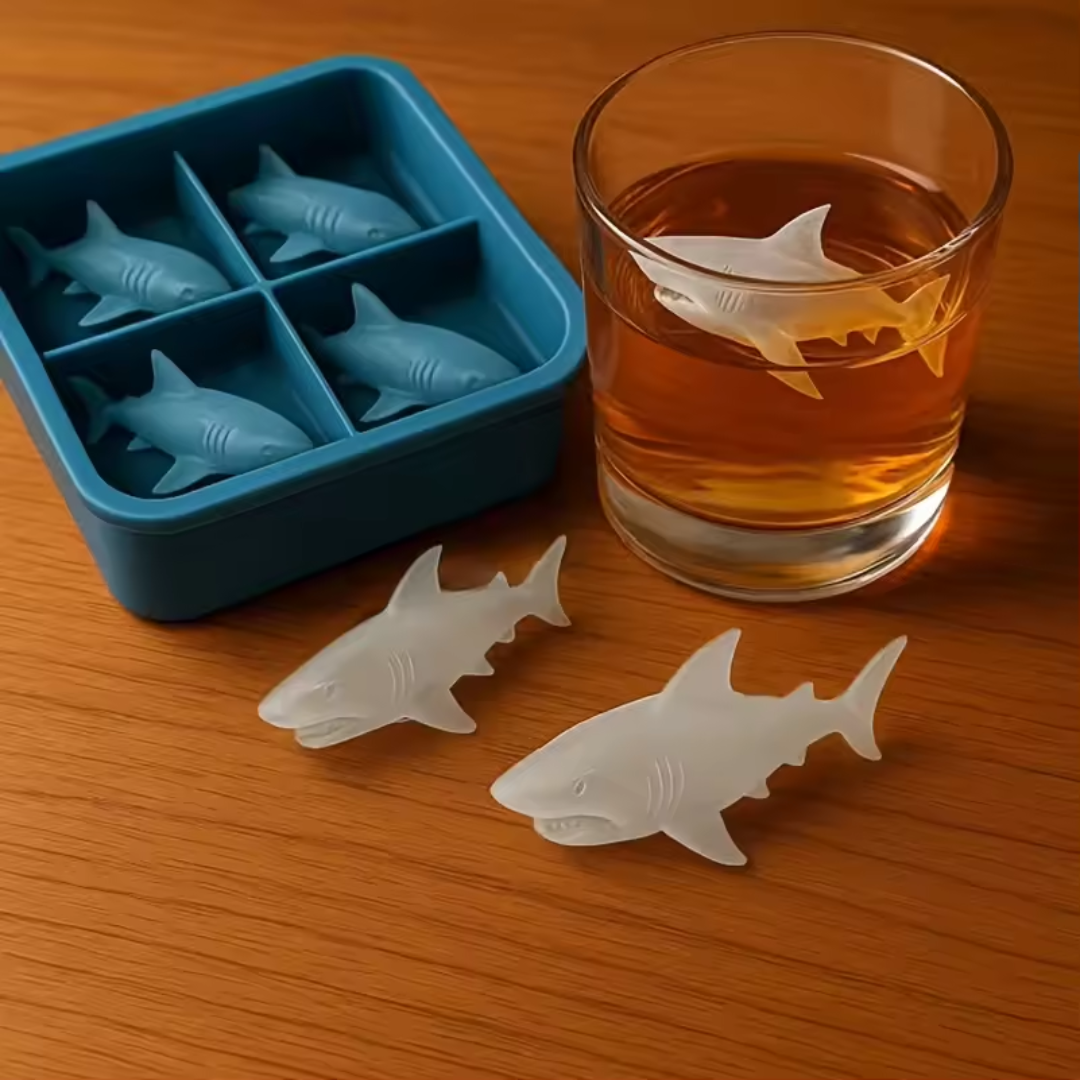 MOLDE PARA HIELO DE TIBURÓN – Bebidas y gelatinas más divertidas para fiestas, niños y reuniones