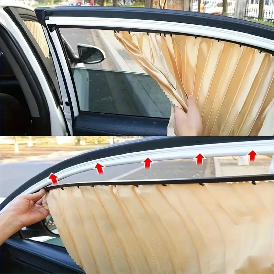 PAR DE CORTINAS PARA AUTO – Protección solar, privacidad y confort en cada viaje