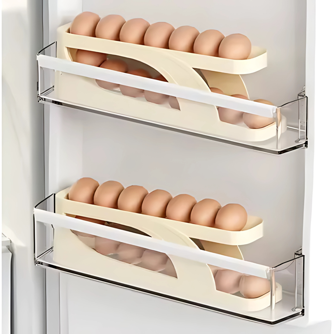 ESTANTE ORGANIZADOR PARA HUEVOS – Ahorra espacio y mantén tus huevos siempre a la vista y ordenados