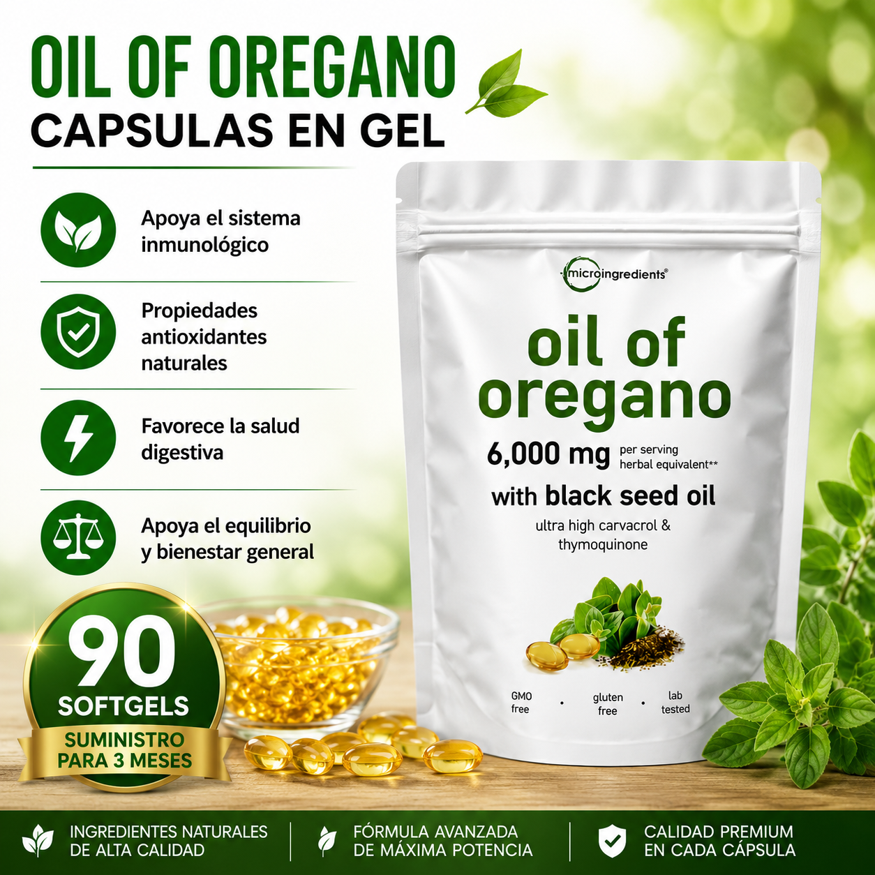 OIL OF OREGANO CÁPSULAS EN GEL – Apoyo natural diario