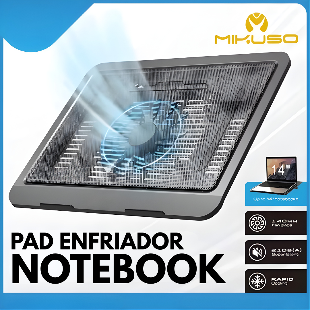 PAD ENFRIADOR NOTEBOOK – Temperatura controlada, mejor rendimiento y mayor vida útil para tu laptop