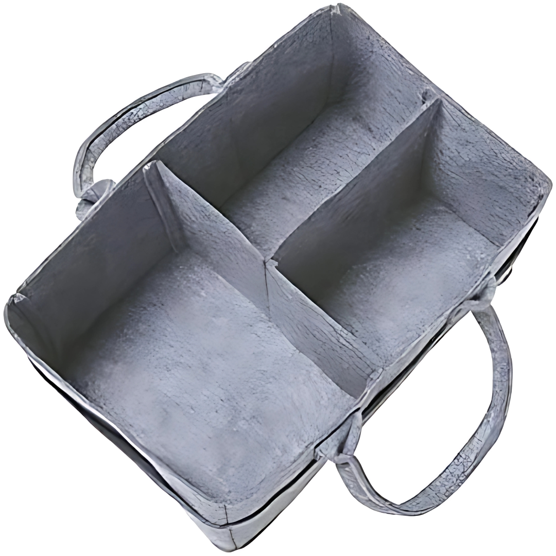 PAÑALERA DE FELPA GRIS CLARO – Organización práctica para el cuidado de tu bebé