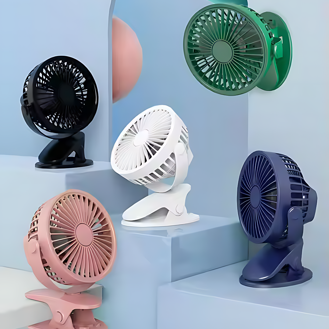 VENTILADOR CON CLIP VERDE – Frescura portátil donde la necesites