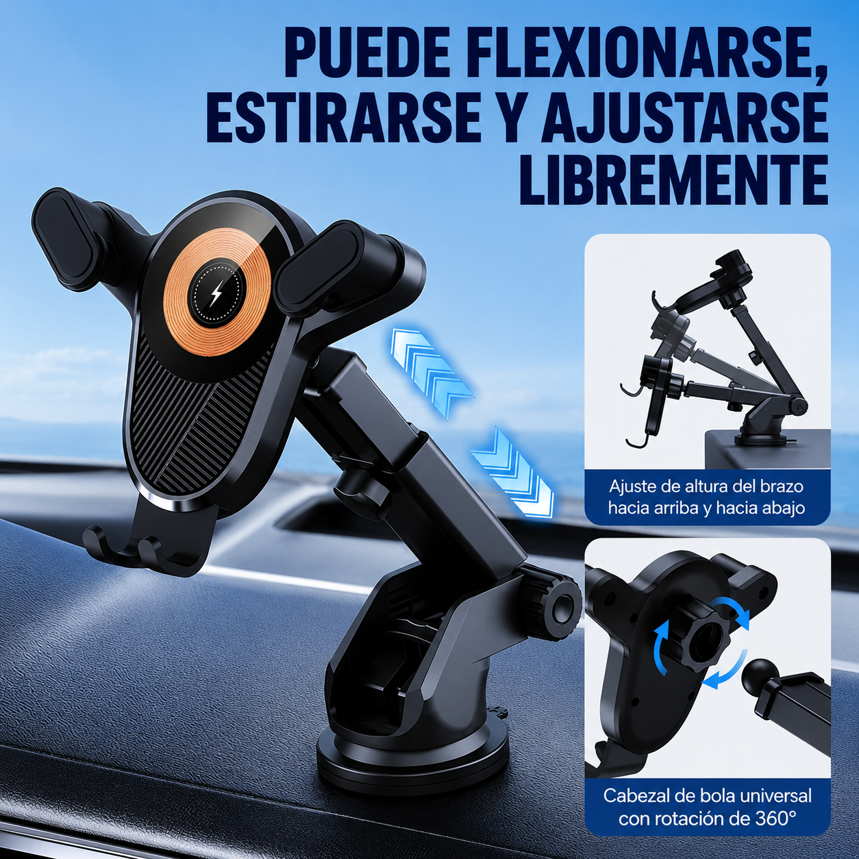 SOPORTE PARA CELULAR – Carga inalámbrica y uso cómodo
